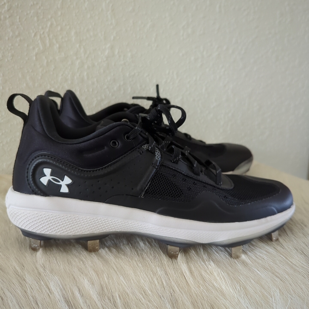 Under Armour Softball Cleats Womens 8.5Black Glyde MT Charged Logo Lace Up Molde